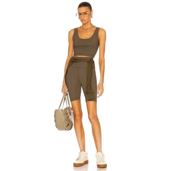 WARDROBE.NYC Bike Shorts in Military Green XSmall New Womens Tights Leggings - Picture 4 of 16